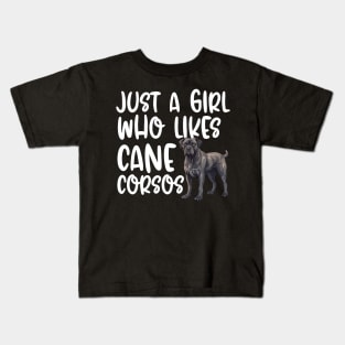 Just A Girl Who Likes Cane Corsos Kids T-Shirt